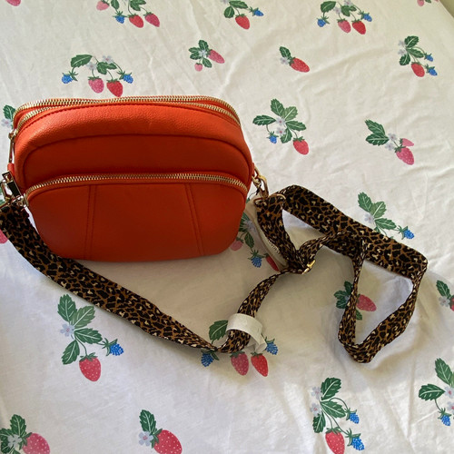 Orange faux leather small - orange,