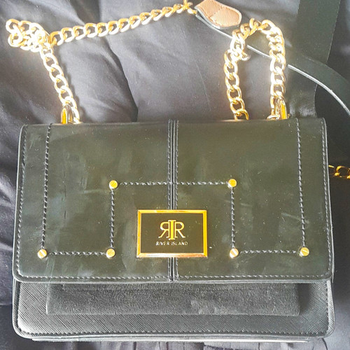 River island black velvet faux - black,