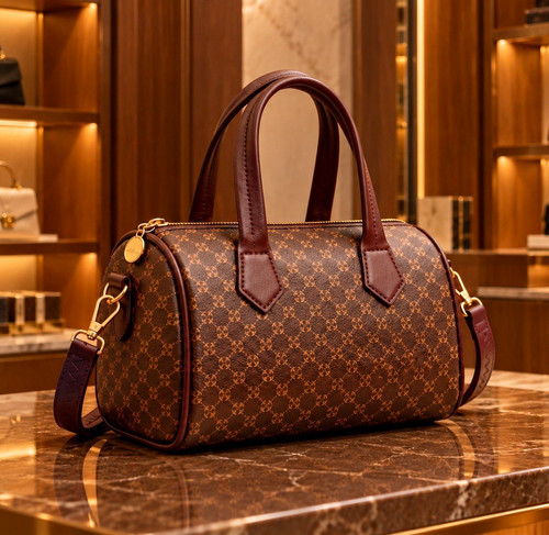 Brown monogram small barrel - brown,