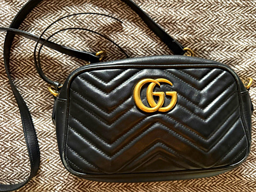 Gucci marmont black - gg, quilted