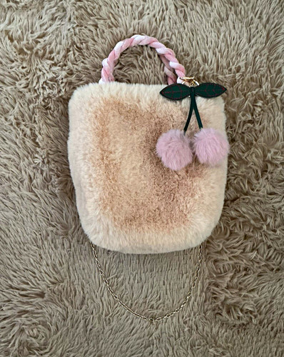 Small faux fur tote - small, bag