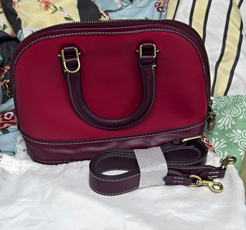 Coach leather dome satchel top - leather,