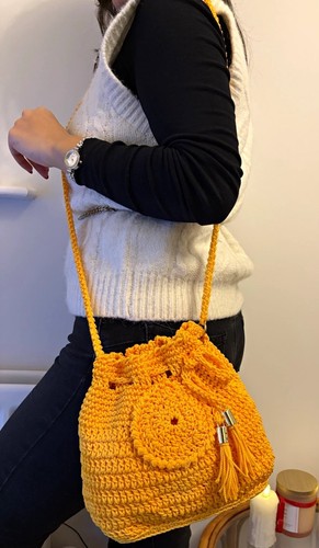 Orange cotton crochet - cotton,