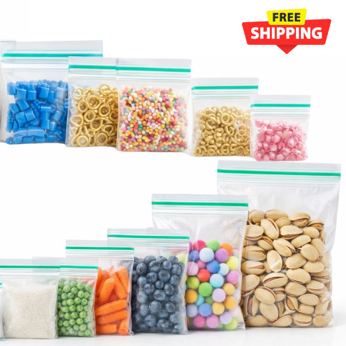 100 small clear bags - 100,