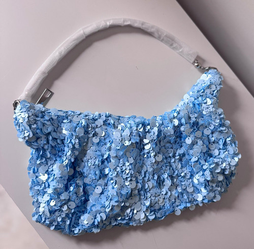 Blue sequin small - sequin, top