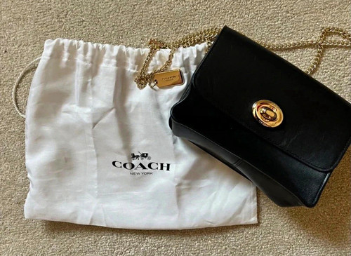 Coach lack leather turnlock - coach,