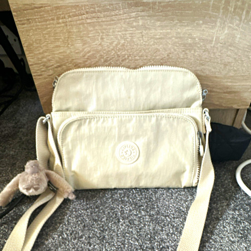 Kipling beige nylon crossbody - kipling,
