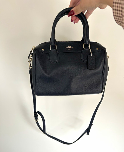 Coach black pebbled leather - pebbled,